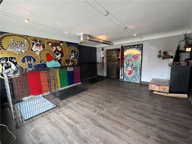 interior space with wood finished floors