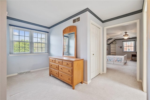 1641 Blackburn Heights Dr, Franklin Park, PA 15143 - bedroom featuring crown molding, light colored carpet, and visible vents