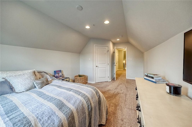 2008 Connecticut Ln, Franklin Park, PA 15143 - bedroom featuring light colored carpet, lofted ceiling, baseboards, and recessed lighting