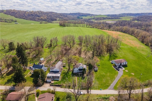 bird's eye view with a rural view