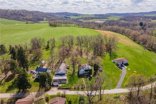 drone / aerial view with a rural view