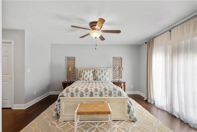 1501 Appleridge Ct, Adams Twp, PA 15044 - bedroom with baseboards, dark wood finished floors, and a ceiling fan