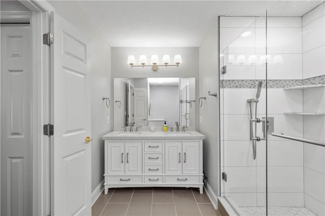 1501 Appleridge Ct, Adams Twp, PA 15044 - full bath featuring baseboards, tile patterned flooring, a shower stall, and double vanity
