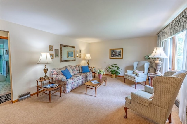 500 11th St, Oakmont, PA 15139 - living room featuring baseboards and carpet