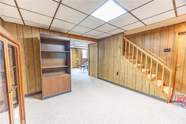 500 11th St, Oakmont, PA 15139 - below grade area featuring wooden walls and stairs