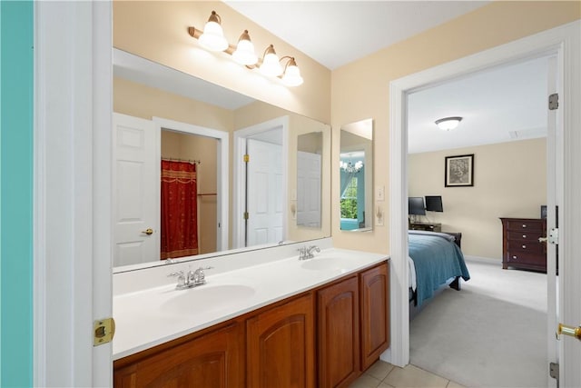 342 Buffalo Ridge Rd, Peters Twp, PA 15317 - bathroom with double vanity, a sink, ensuite bath, and tile patterned floors