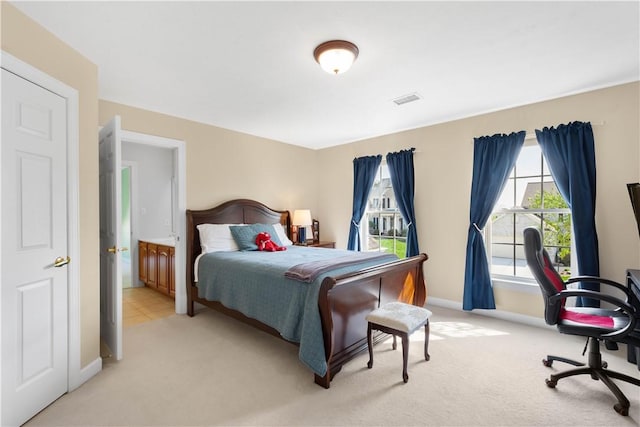 342 Buffalo Ridge Rd, Peters Twp, PA 15317 - bedroom with baseboards, visible vents, and light carpet
