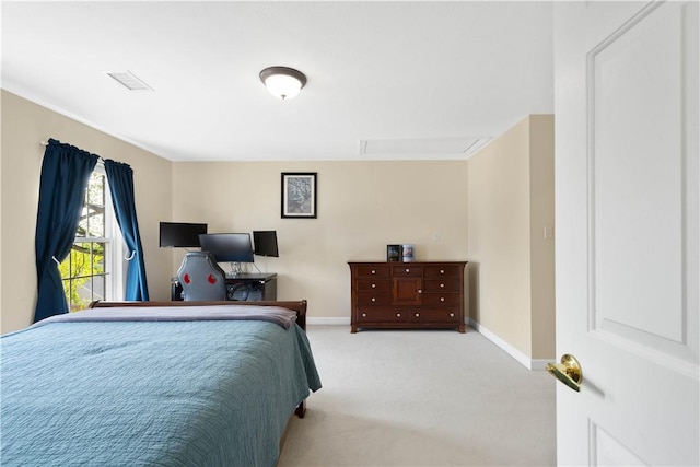 342 Buffalo Ridge Rd, Peters Twp, PA 15317 - carpeted bedroom with baseboards, attic access, and visible vents