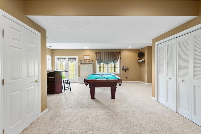 342 Buffalo Ridge Rd, Peters Twp, PA 15317 - recreation room featuring baseboards, carpet, recessed lighting, and billiards