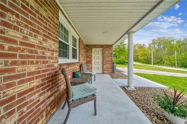 view of patio with a porch