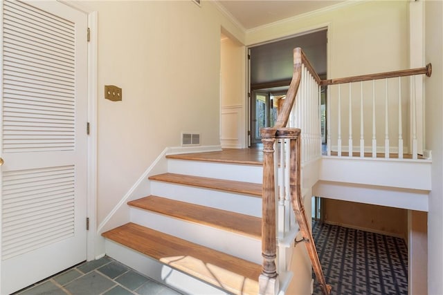 2650 Quail Hill Dr, Upper St Clair, PA 15241 - staircase featuring ornamental molding