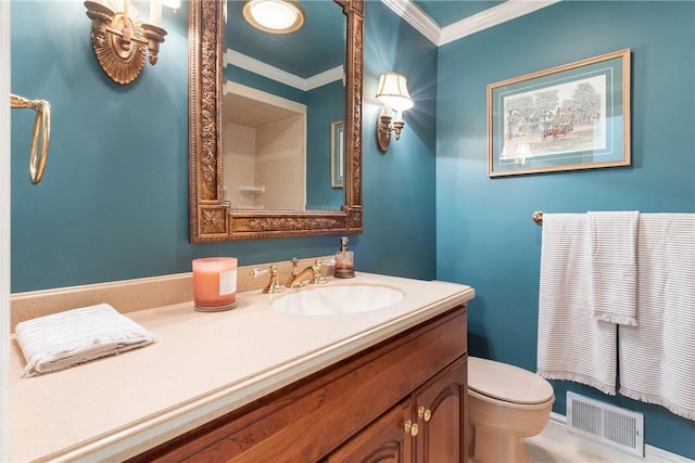 2650 Quail Hill Dr, Upper St Clair, PA 15241 - bathroom featuring toilet, vanity, and crown molding