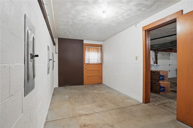 2650 Quail Hill Dr, Upper St Clair, PA 15241 - hallway with concrete flooring and concrete block wall