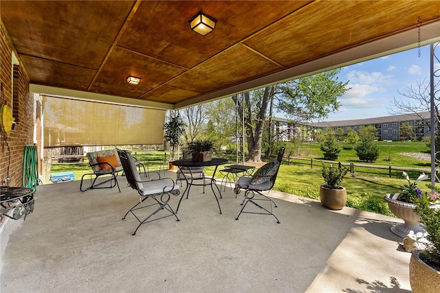 view of patio featuring outdoor dining space