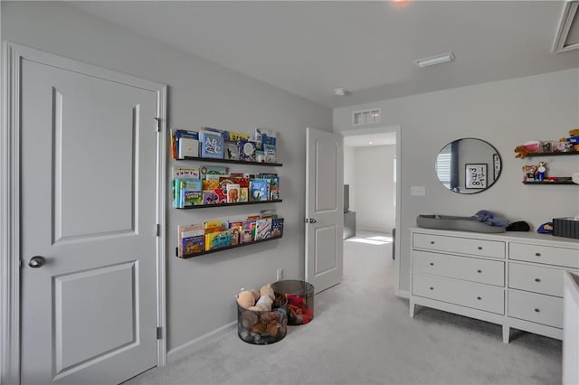 418 Fosse Ct, Lancaster Twp, PA 16037 - interior space featuring baseboards, light colored carpet, and visible vents