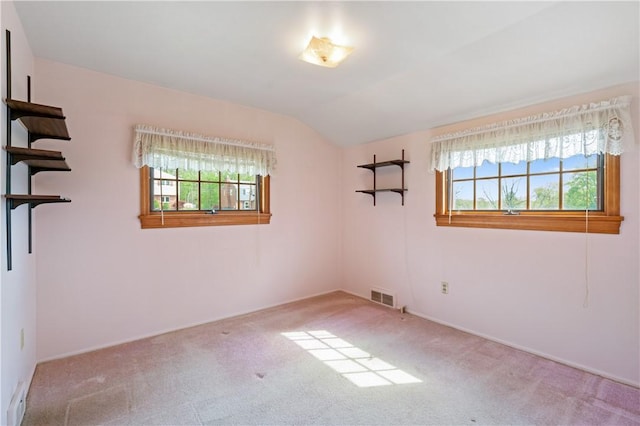 327 Pinehaven Dr, Upper St Clair, PA 15241 - spare room with a healthy amount of sunlight, carpet, lofted ceiling, and visible vents