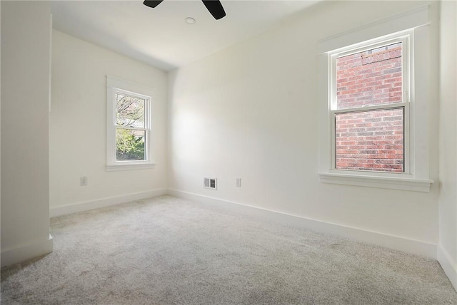 1203 Berkshire Ave, Brookline, PA 15226 - empty room with visible vents, baseboards, carpet floors, and ceiling fan