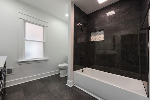 1203 Berkshire Ave, Brookline, PA 15226 - bathroom featuring visible vents, vanity, toilet, baseboards, and  shower combination