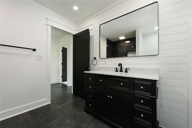 1203 Berkshire Ave, Brookline, PA 15226 - bathroom with vanity, baseboards, and walk in shower