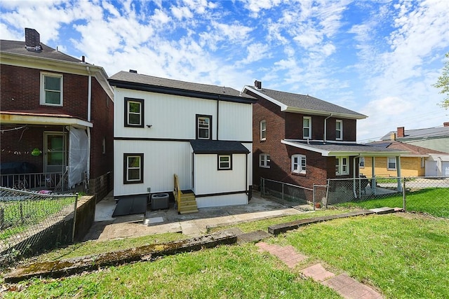 1203 Berkshire Ave, Brookline, PA 15226 - rear view of property featuring a fenced backyard, entry steps, a yard, and central AC