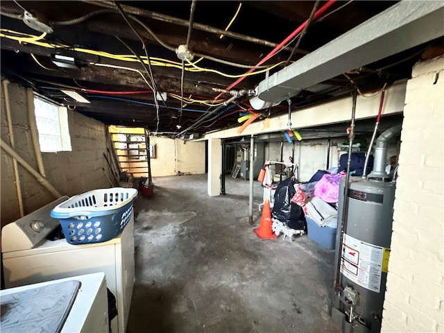 basement with gas water heater