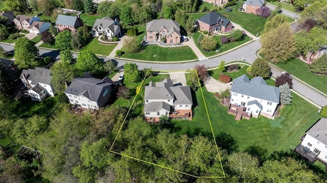 drone / aerial view with a residential view
