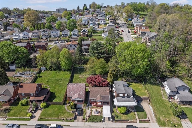 aerial view featuring a residential view