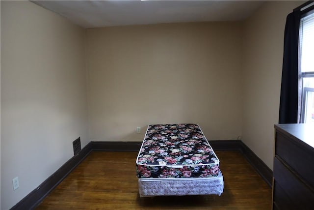 363 S 6th St, Indiana Boro Ind, PA 15701 - bedroom featuring baseboards, dark wood-type flooring, and visible vents