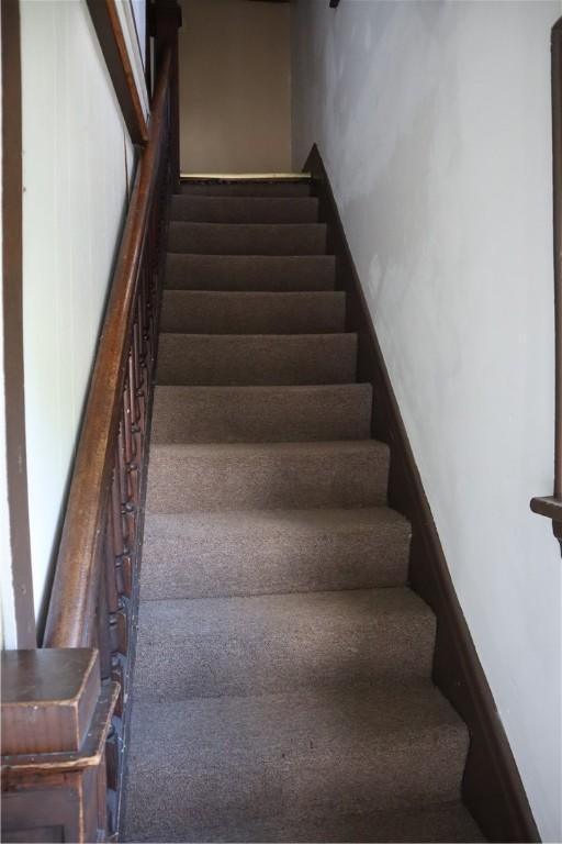 363 S 6th St, Indiana Boro Ind, PA 15701 - stairs featuring carpet flooring
