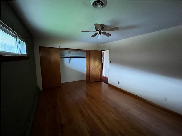 246 Anderson Ave, Indiana Boro Ind, PA 15701 - unfurnished bedroom with visible vents, wood finished floors, and a closet