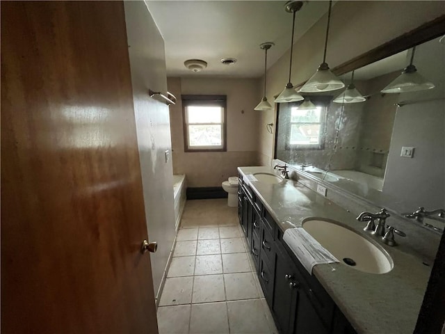 246 Anderson Ave, Indiana Boro Ind, PA 15701 - bathroom featuring double vanity, toilet, shower / washtub combination, and a sink