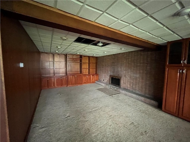 246 Anderson Ave, Indiana Boro Ind, PA 15701 - unfurnished living room featuring carpet floors and a fireplace