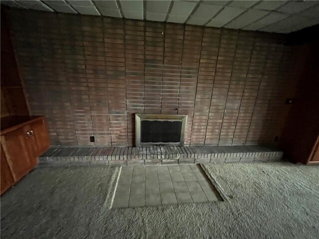 246 Anderson Ave, Indiana Boro Ind, PA 15701 - unfurnished living room with carpet and a fireplace