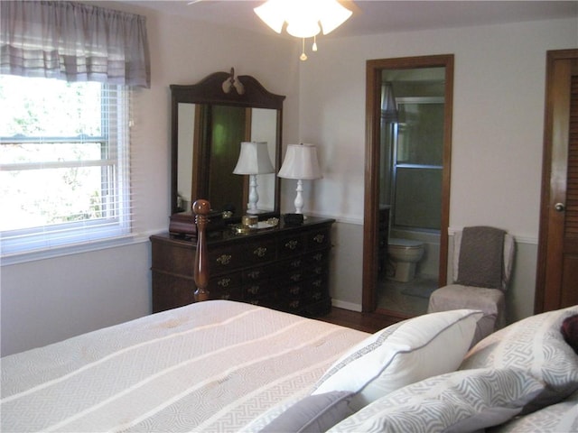 bedroom with wood finished floors