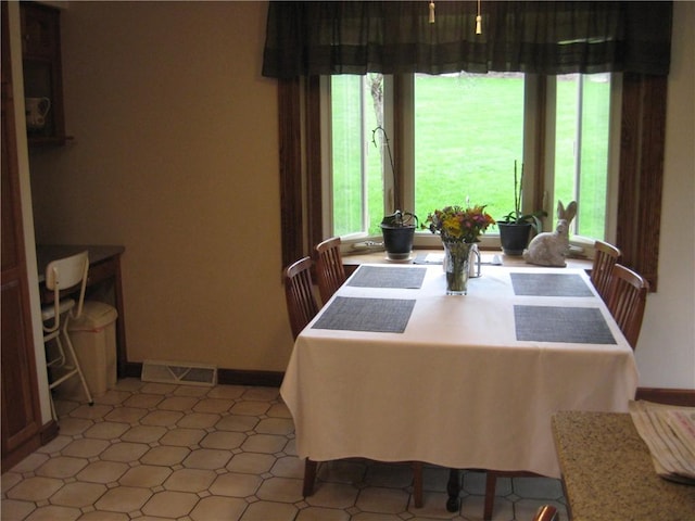 dining room featuring baseboards and a healthy amount of sunlight