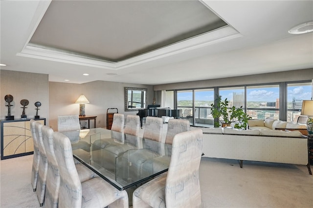 111 Grandview Ave Unit 801, Mt Washington, PA 15211 - dining area with carpet floors, recessed lighting, and a raised ceiling
