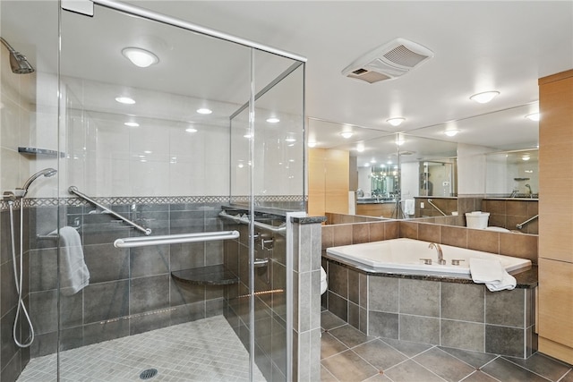 111 Grandview Ave Unit 801, Mt Washington, PA 15211 - full bath featuring tile patterned floors, visible vents, and a stall shower
