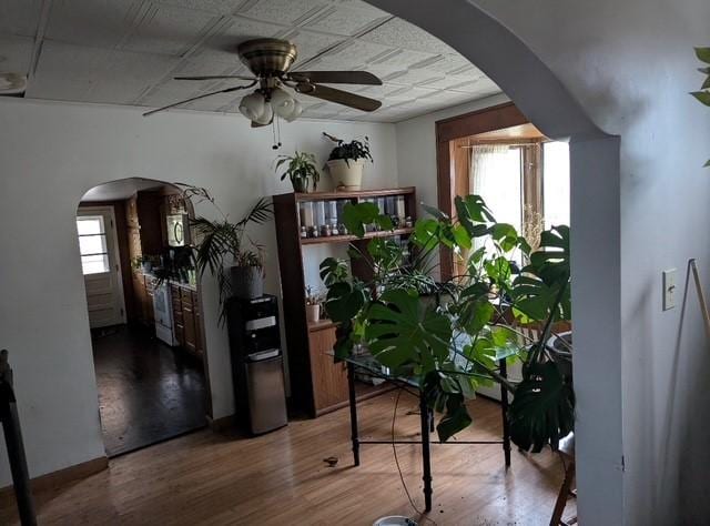 1075 E National Pike, South Strabane, PA 15301 - interior space featuring arched walkways and wood finished floors
