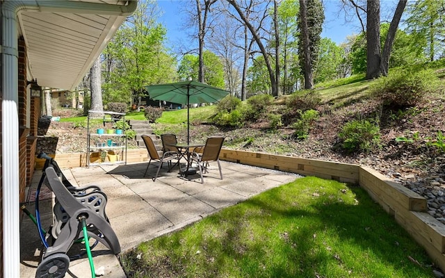 view of patio featuring outdoor dining space