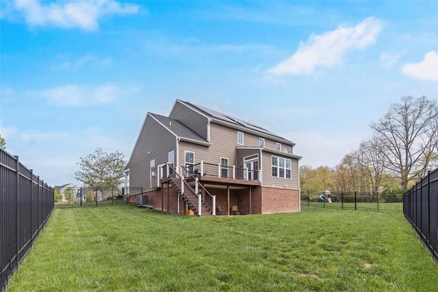 238 Gabriel Dr, Adams Twp, PA 16046 - back of house with stairs and a wooden deck