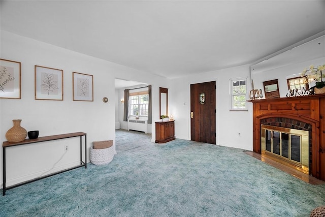 4044 Cloverlea St, Brentwood, PA 15227 - carpeted living area with a fireplace