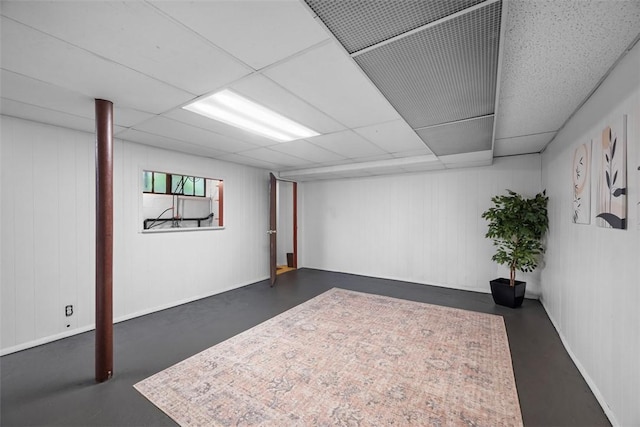 4044 Cloverlea St, Brentwood, PA 15227 - below grade area with baseboards and a paneled ceiling