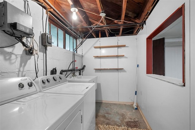 4044 Cloverlea St, Brentwood, PA 15227 - washroom with a sink, laundry area, and washer and clothes dryer