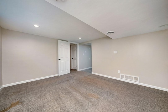 4917 Leona Dr, Baldwin Boro, PA 15227 - carpeted spare room featuring baseboards, recessed lighting, and visible vents