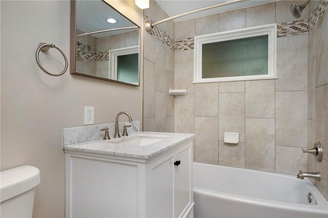 4917 Leona Dr, Baldwin Boro, PA 15227 - full bathroom featuring toilet, shower / bathing tub combination, and vanity