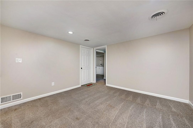 4917 Leona Dr, Baldwin Boro, PA 15227 - empty room featuring visible vents, recessed lighting, baseboards, and carpet floors