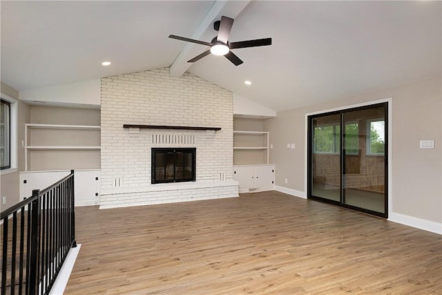 4917 Leona Dr, Baldwin Boro, PA 15227 - unfurnished living room with a ceiling fan, baseboards, built in features, and wood finished floors