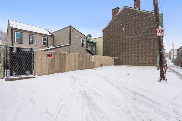 exterior space with fence