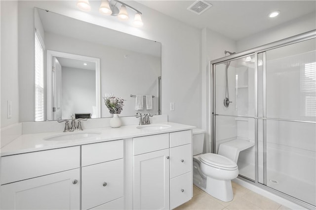 4404 Spruce Rd, Pine Twp Nal, PA 15044 - full bathroom featuring double vanity, a sink, toilet, and a shower stall