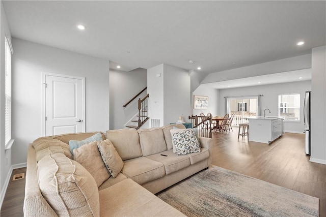 4404 Spruce Rd, Pine Twp Nal, PA 15044 - living area with recessed lighting, baseboards, and wood finished floors